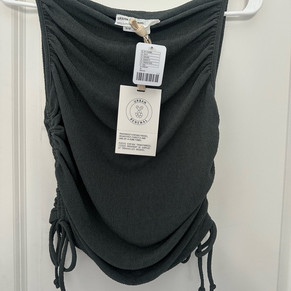 Urban Outfitters Charcoal Ruched Tank